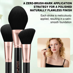 HOIFA Silkpuff blush brush provides soft, even blush diffusion for natural warmth.