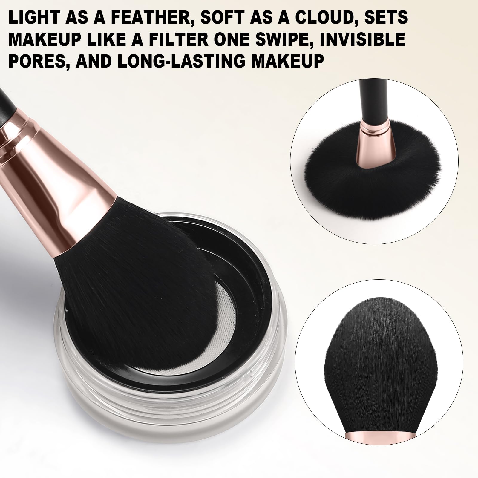 HOIFA Silkpuff brush holder case protects bristles during travel and on-the-go touchups.