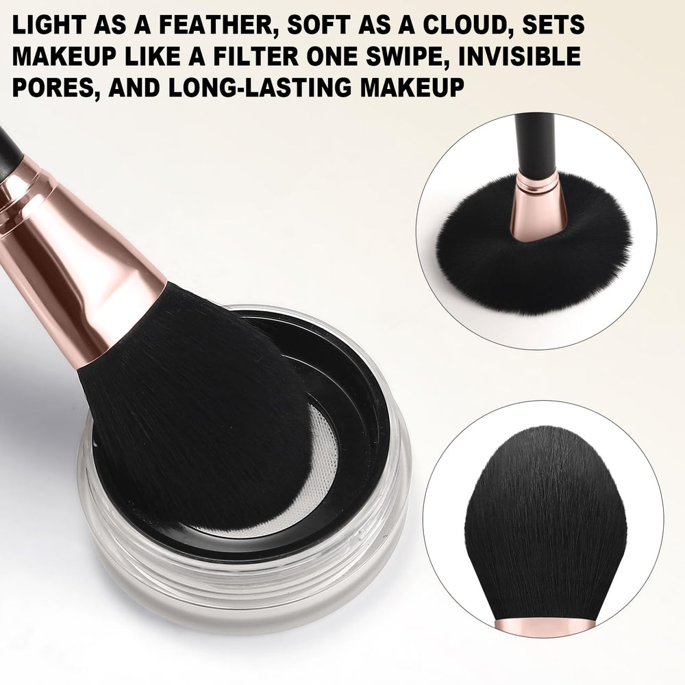 HOIFA Silkpuff brush holder case protects bristles during travel and on-the-go touchups.