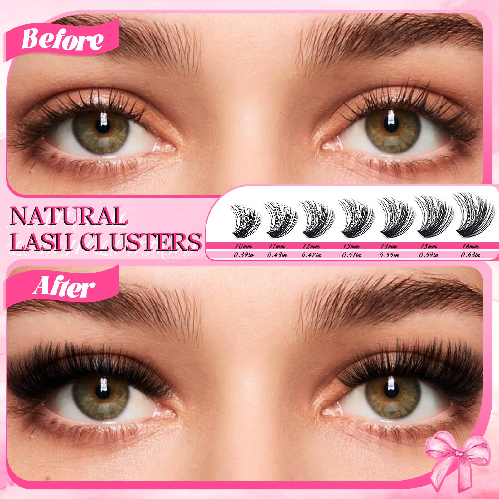 Holipet lash clusters density range 40D-100D for customizable volume.