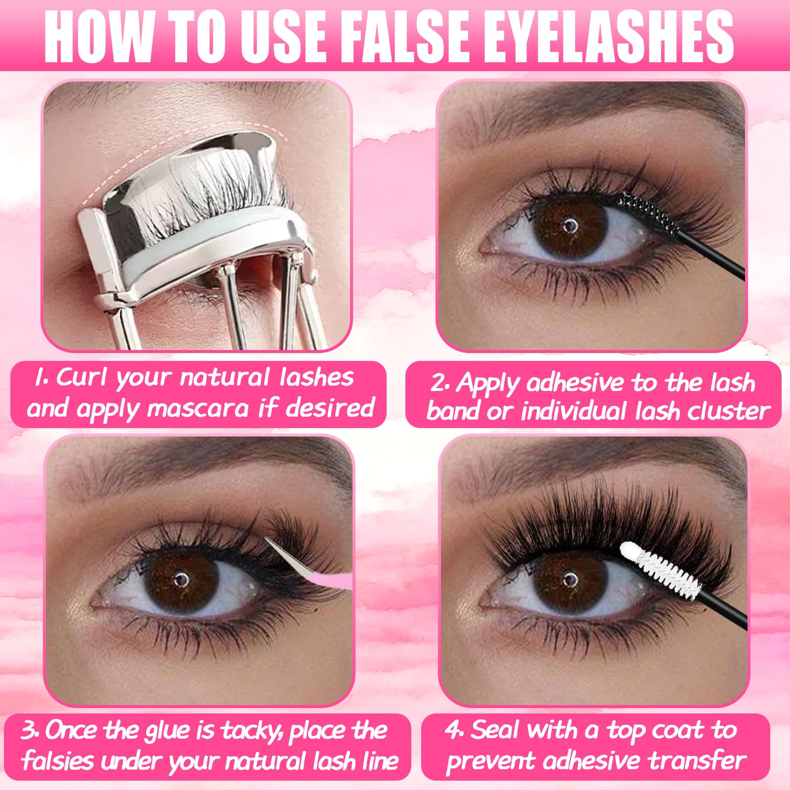 Holipet lash clusters packaging bundle offers a complete DIY lash kit.