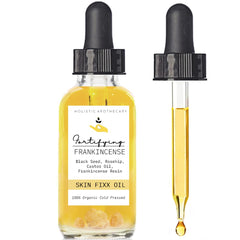 HOLISTIC APOTHECARY Fortifying Frankincense Resin Infused Face Oil bottle highlights daily hydration