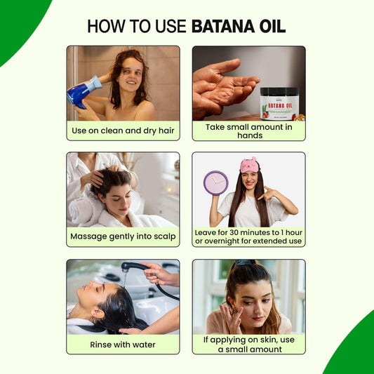 Holistic Depot Batana Oil hair care benefits with nourishing shine.