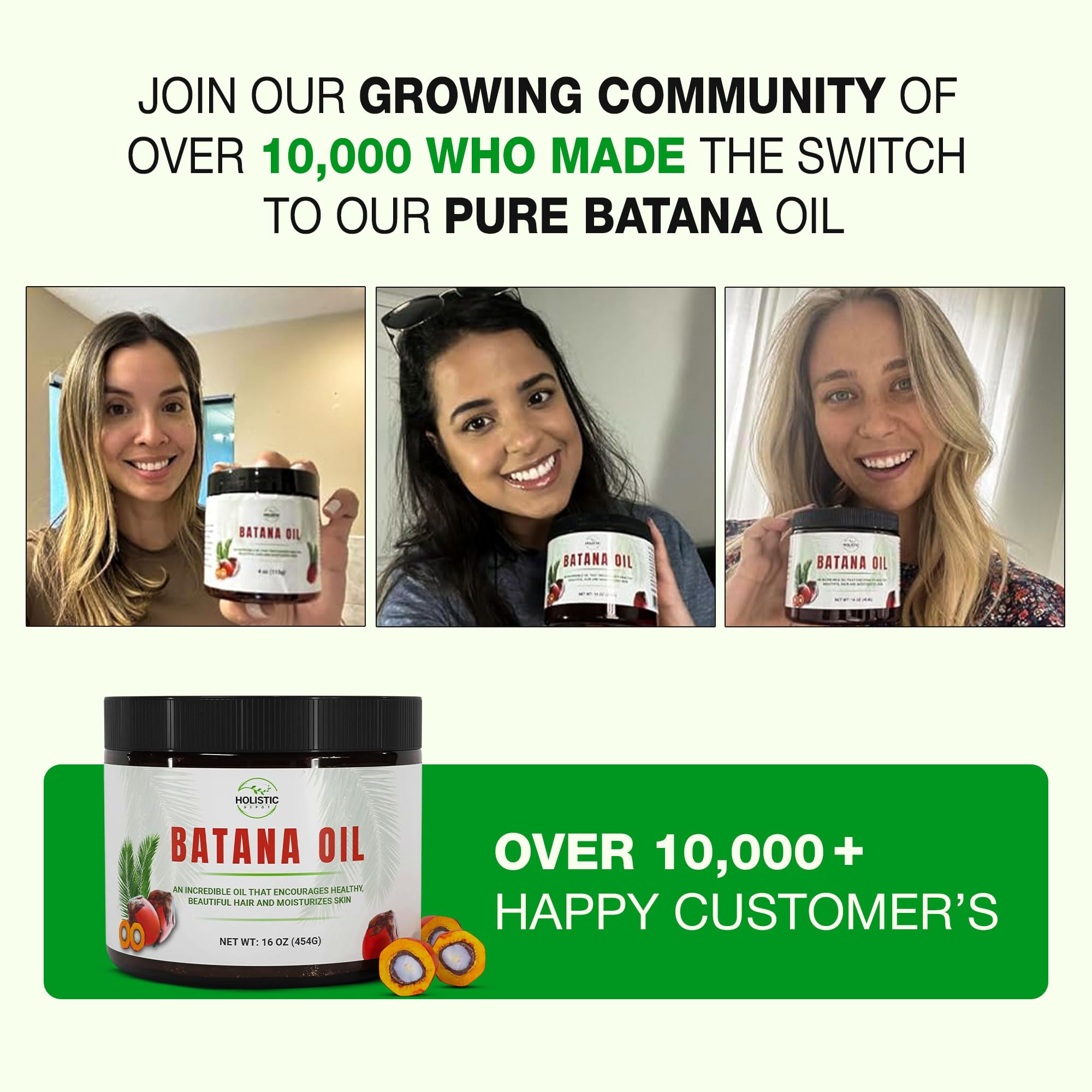 Holistic Depot Batana Oil hair shine for healthier-looking strands.