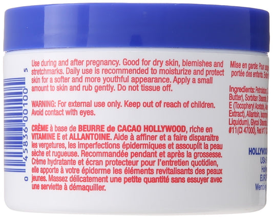 Close up of Hollywood Beauty Cocoa Butter Skin Creme texture showing rich, smooth application