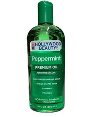 Hollywood Beauty Peppermint Hair Oil bottle pour for scalp moisture and cooling aroma