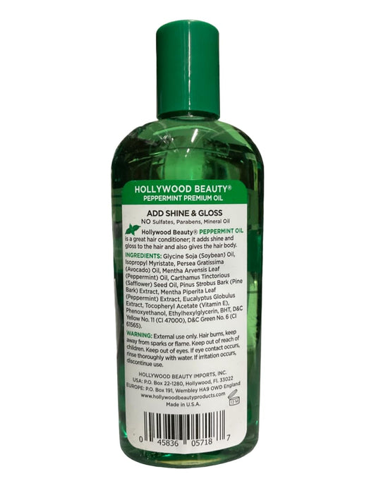 Hollywood Beauty Peppermint Hair Oil conditioning for hair and skin moisture