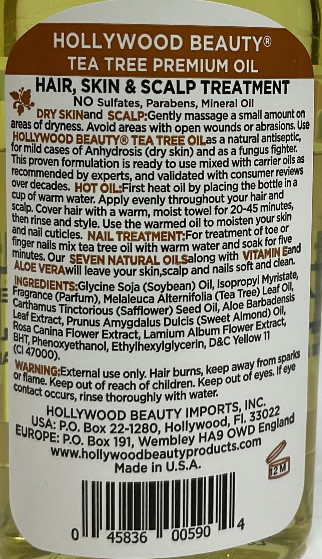 Hollywood Beauty Tea Tree Oil Pack of 4: convenient multi-bottle set for ongoing care