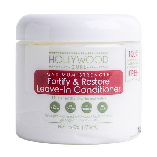 Hollywood Cosmetics Curl Fortify & Restore bottle delivering deep hydration for curls