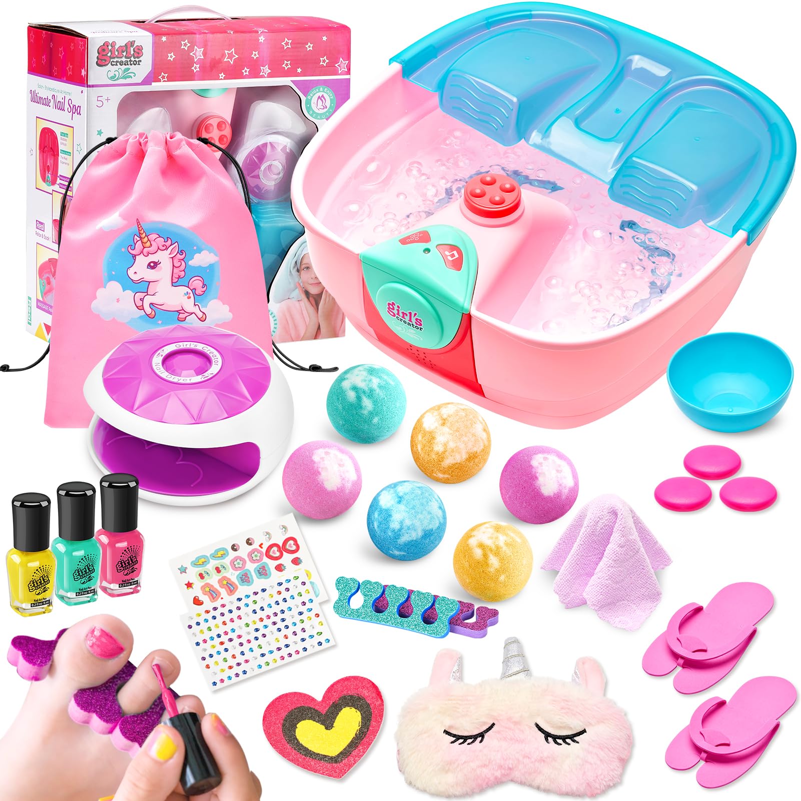 Holycco Kids Spa Kit Foot Bath invites a relaxing at-home soak for little ones