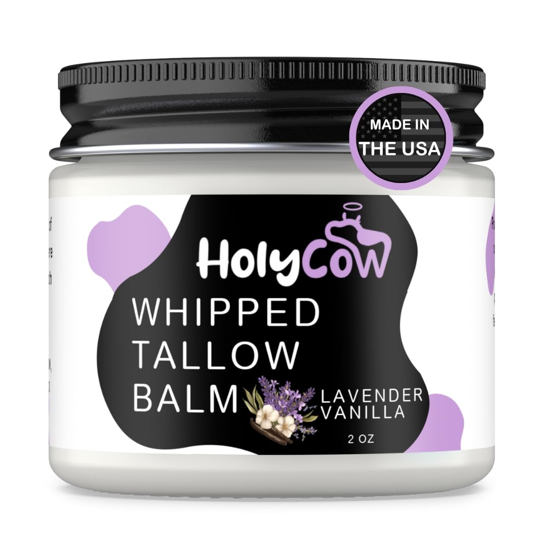 HolyCow beef tallow balm applied to hands and feet for winter dryness.