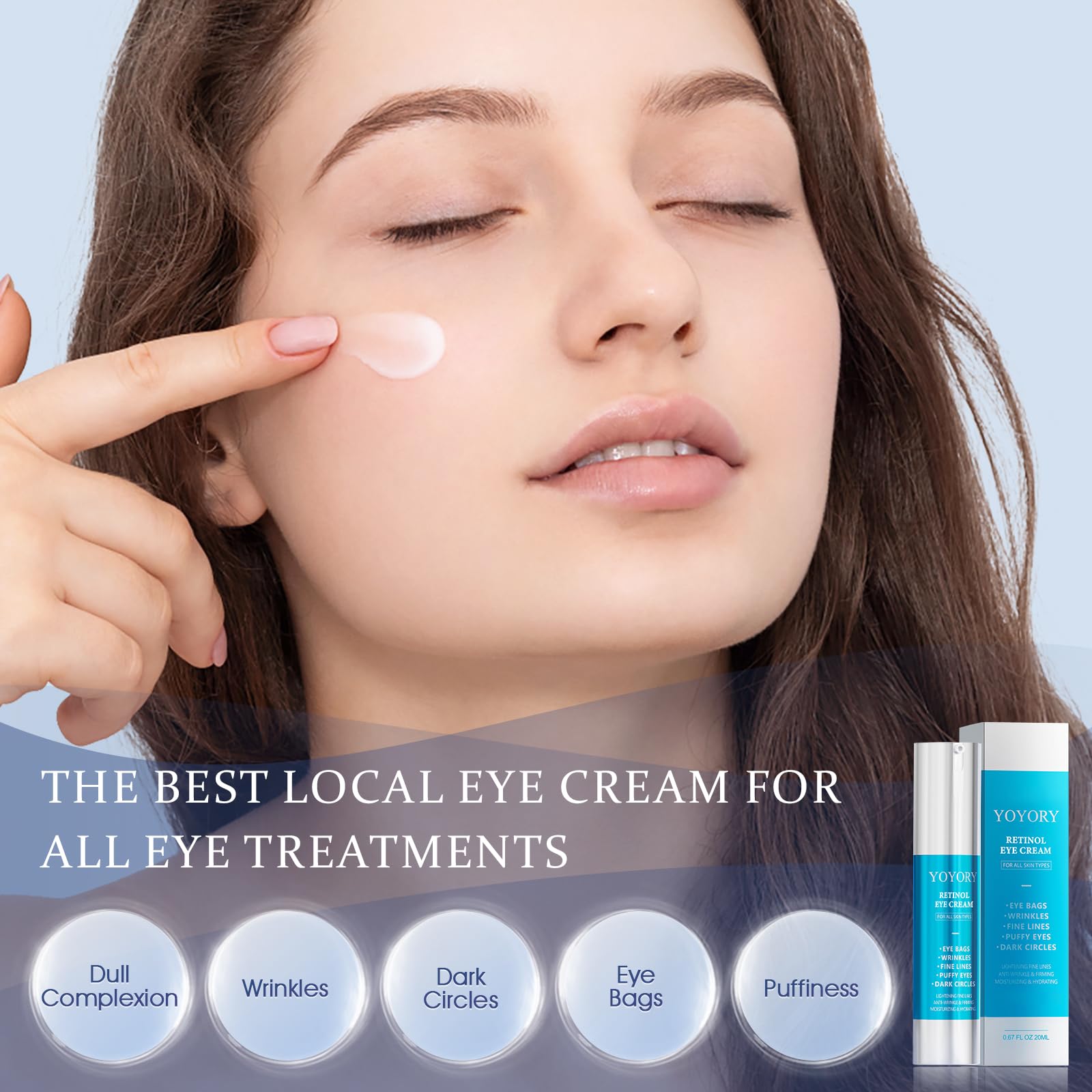 HOLYOM retinol under-eye cream luxury packaging closeup