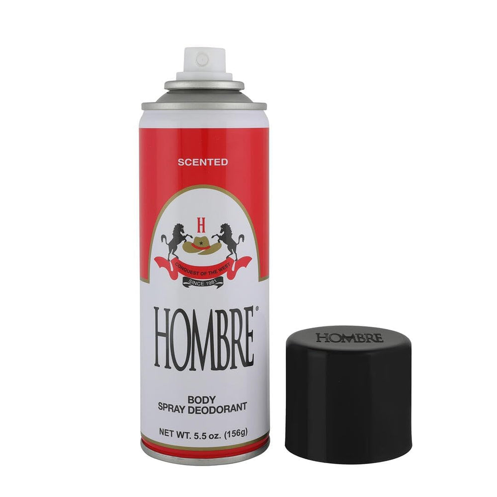 HOMBRE Red Deodorant Spray Nozzle Detail for quick-dry application.