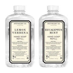 Home and Body Company Apothecary 101 Lemon Verbena refill bottle pouring for long-lasting freshness.