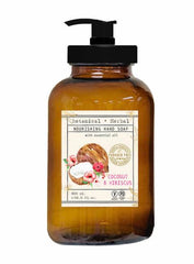 Home and Body Company hand soap in amber glass bottle with citrus-verbena fragrance