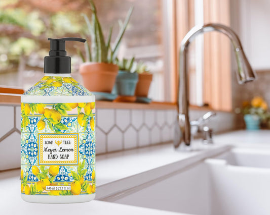 Home & Body Company Olive Thyme hand soap bottle with pump for gentle, aromatic washing.