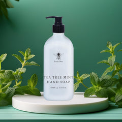 Home and Body Company Lady Bee honey almond bottle provides nourishing warmth with each wash.