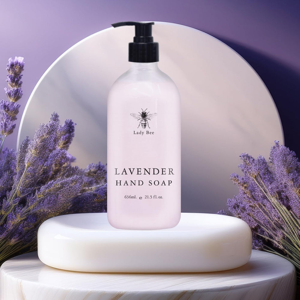Home and Body Company Lady Bee tea tree mint bottle delivers invigorating clean fragrance during handwashing.
