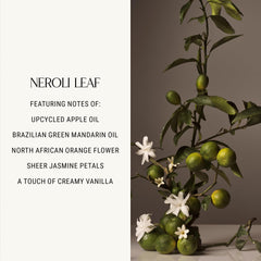Homecourt Neroli Leaf ingredients list close-up featuring surfactants and botanicals.