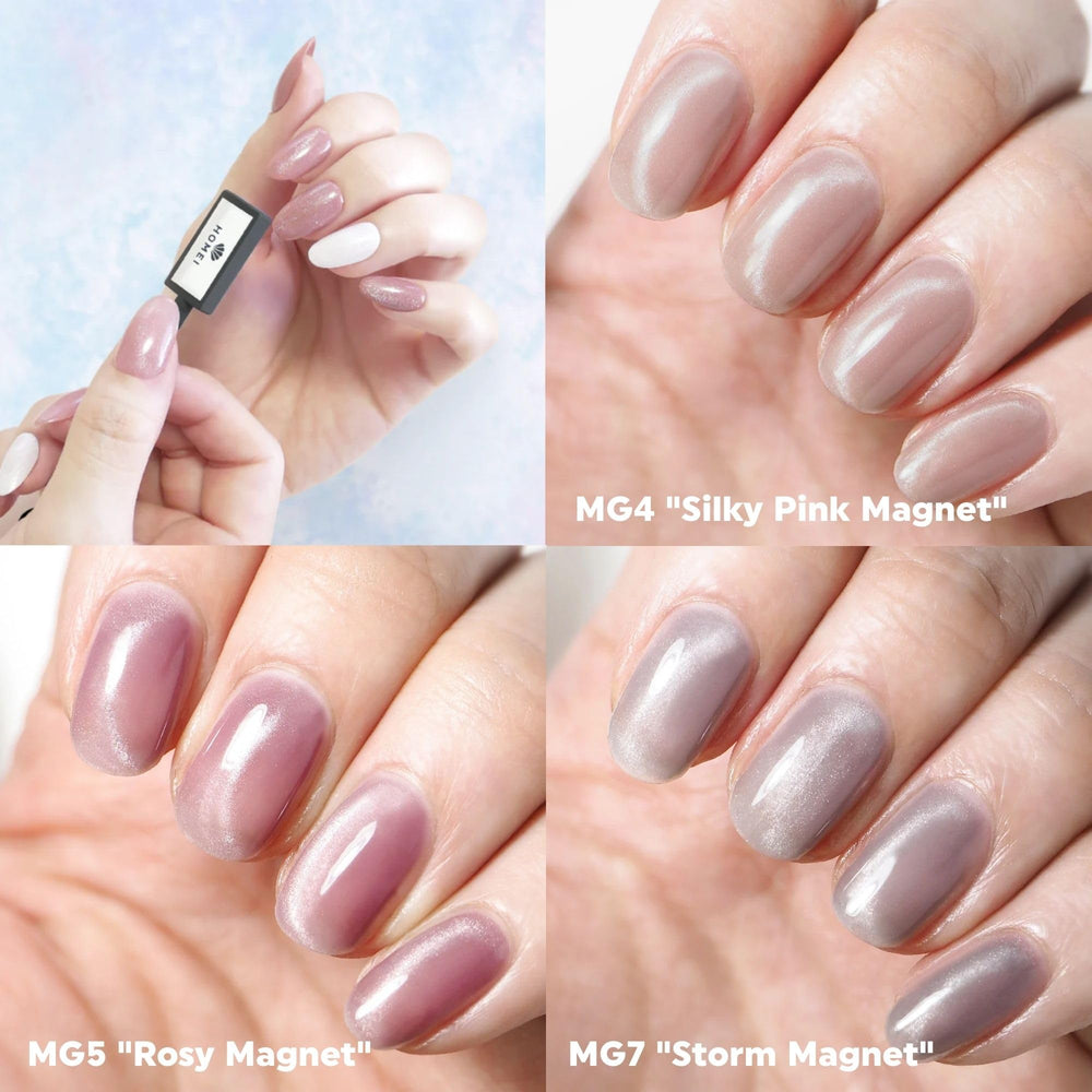 HoMei Weekly Gel cat-eye chrome swatch highlights bold shimmer and long wear