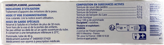 Cap-off close-up of Homeoplasmine XL 40g tube for easy application