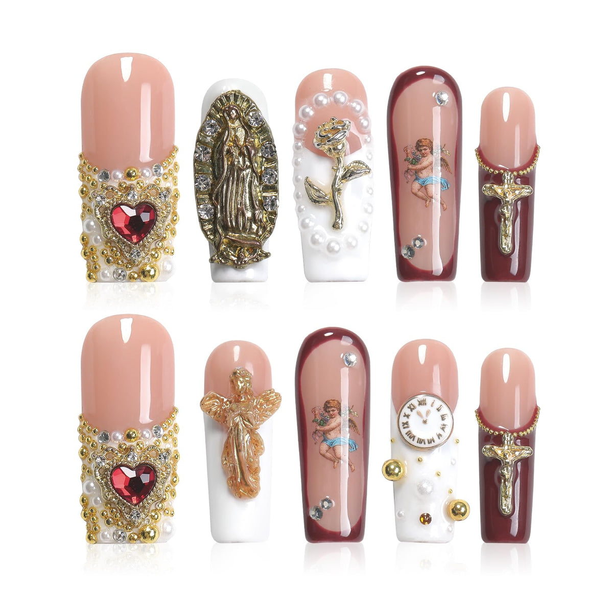 Homsera coffin nails glossy long style for a polished look
