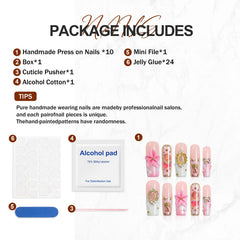 Homsera Elegant Press-On Nails use flexible ABS material for a natural feel