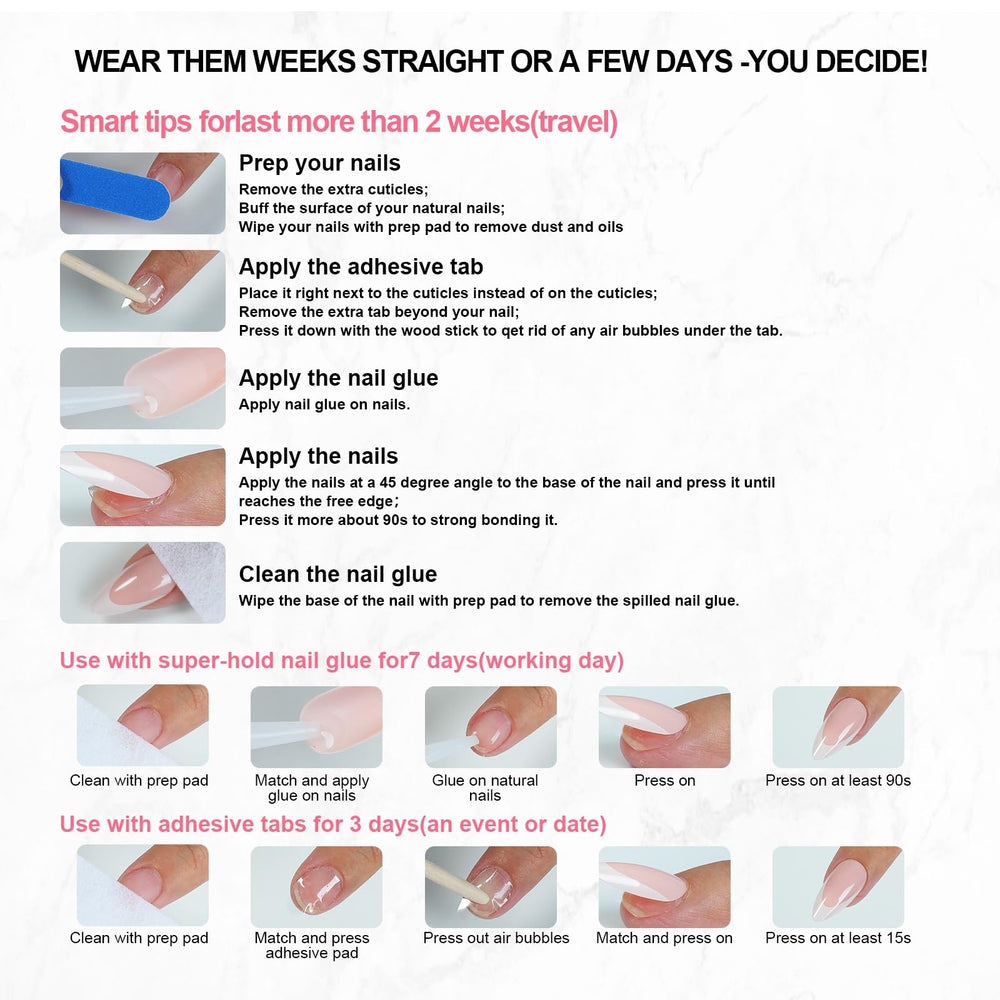 Homsera flexible ABS nails provide natural-looking, comfortable fit