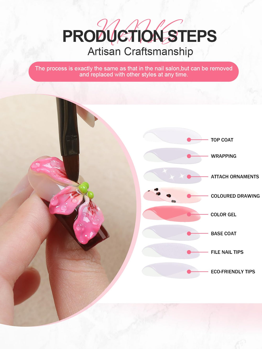 Homsera flexible ABS nails offer a natural look for daily activities
