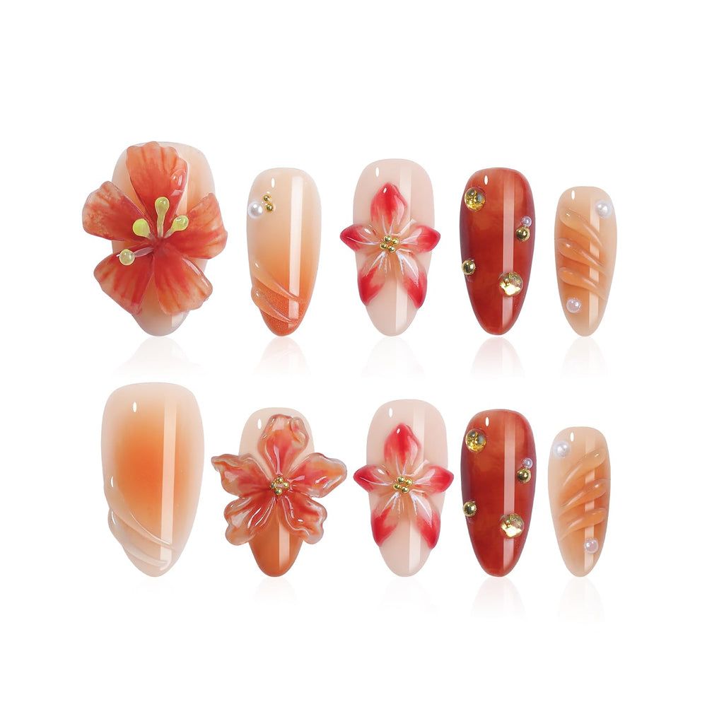 Homsera handmade almond nails with French tips for a salon-worthy at-home manicure.