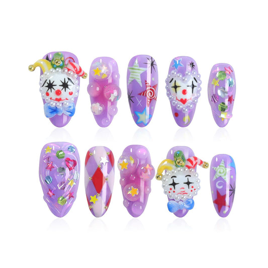 Homsera handmade press-on nails in almond shape for a quick salon manicure at home