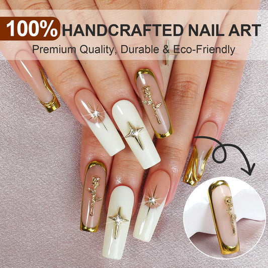 Homsera luxury acrylic nails with sparkling crystals for glamour