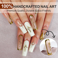Homsera luxury acrylic nails with sparkling crystals for glamour