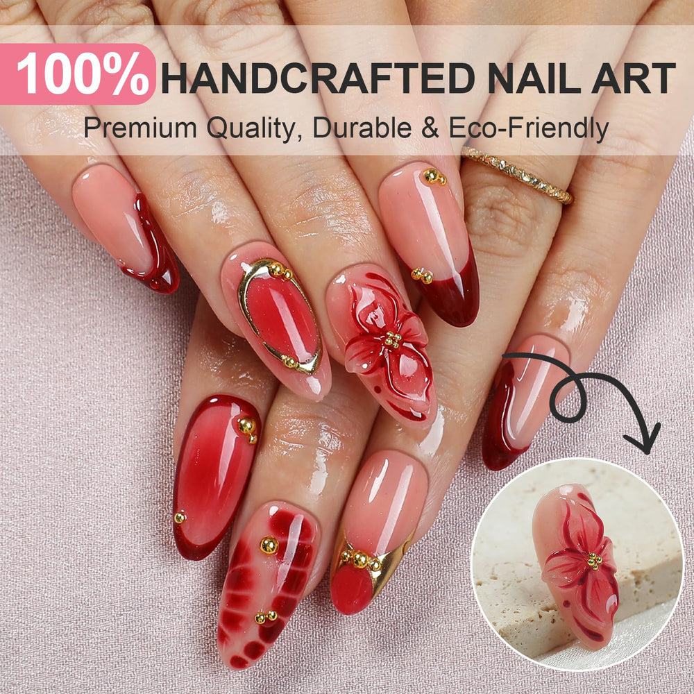 Homsera nails featuring rhinestones for a glamorous finish