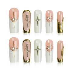 Homsera XL white press-on nails with French tips for at-home salon-quality manicure