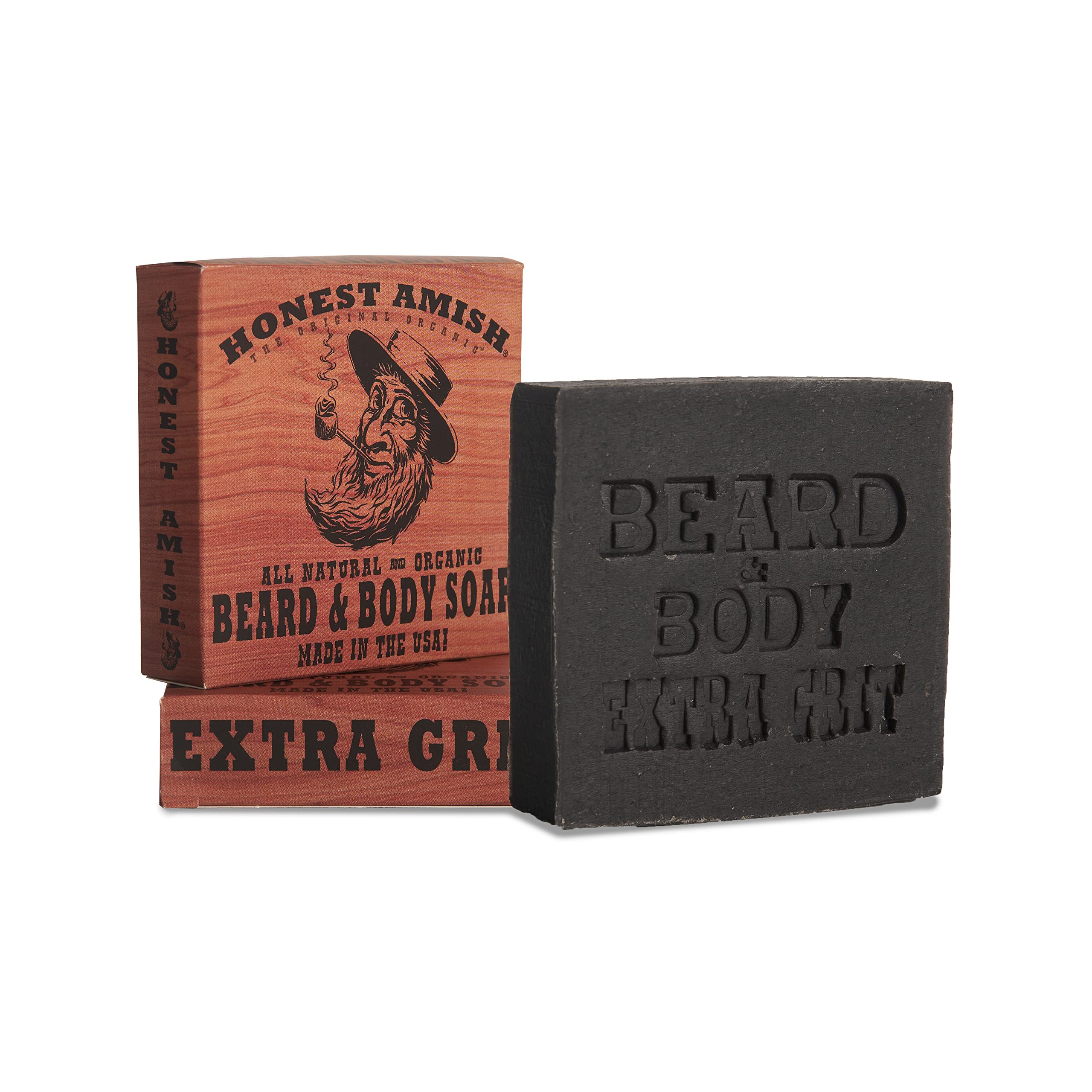 Close-up of textured exfoliating bar for deeper beard and skin cleanse