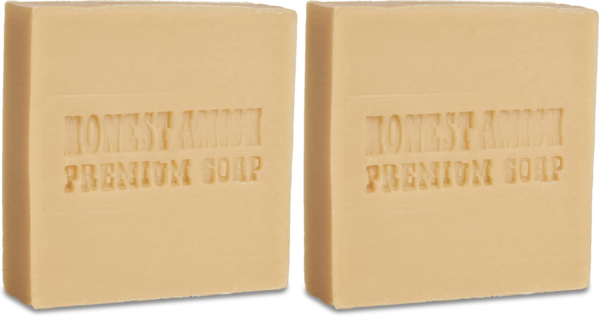 Honest Amish Lavender and Clove Soap Bar front view, gentle daily cleansing.
