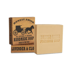 Honest Amish Lavender and Clove Soap Bar lather close-up for aromatic bath time.