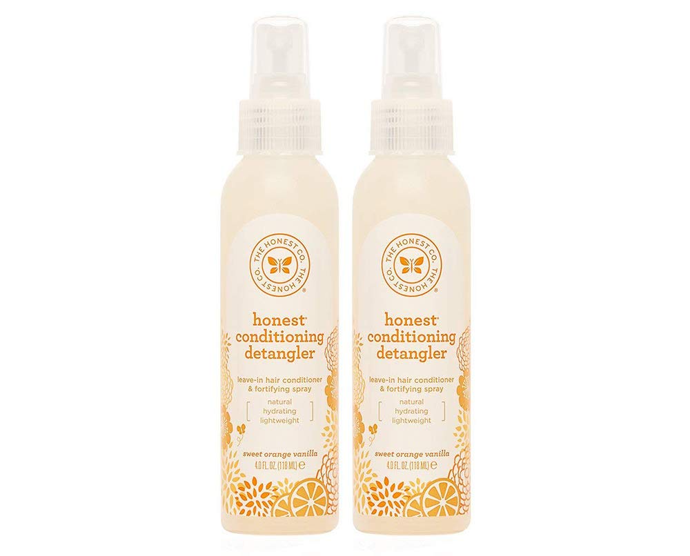 The Honest Conditioning Detangler bottle with Sweet Orange Vanilla for smooth, tangle-free hair.