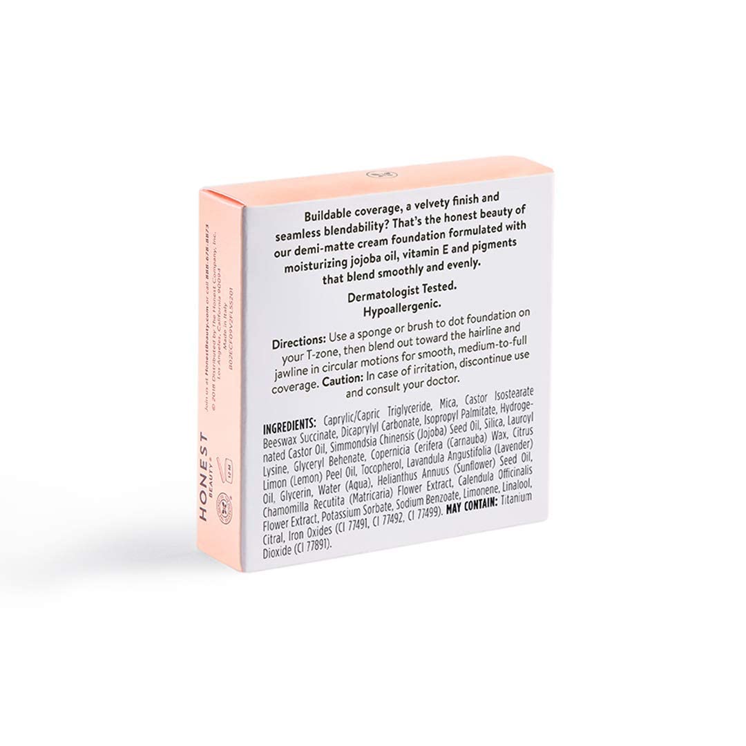 Honest Everything Cream Foundation Compact Walnut packaging and shade for portable coverage