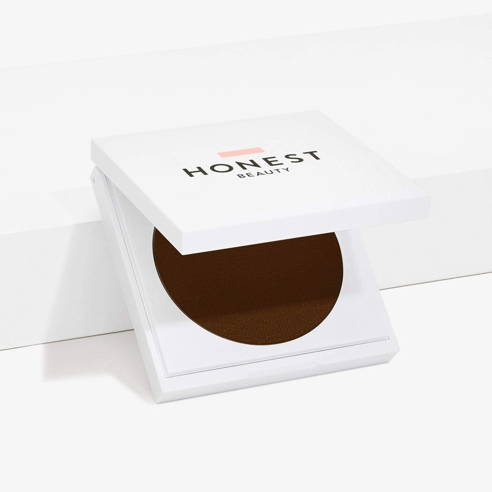 Honest Everything Cream Foundation Compact Walnut closed cap shows shade for on the go