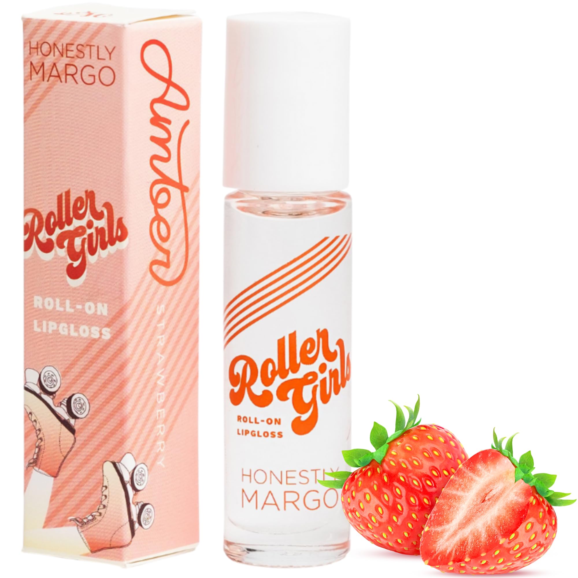Honestly Margo Roller Girl lip gloss in Strawberry Amber 2-pack for on-the-go hydration
