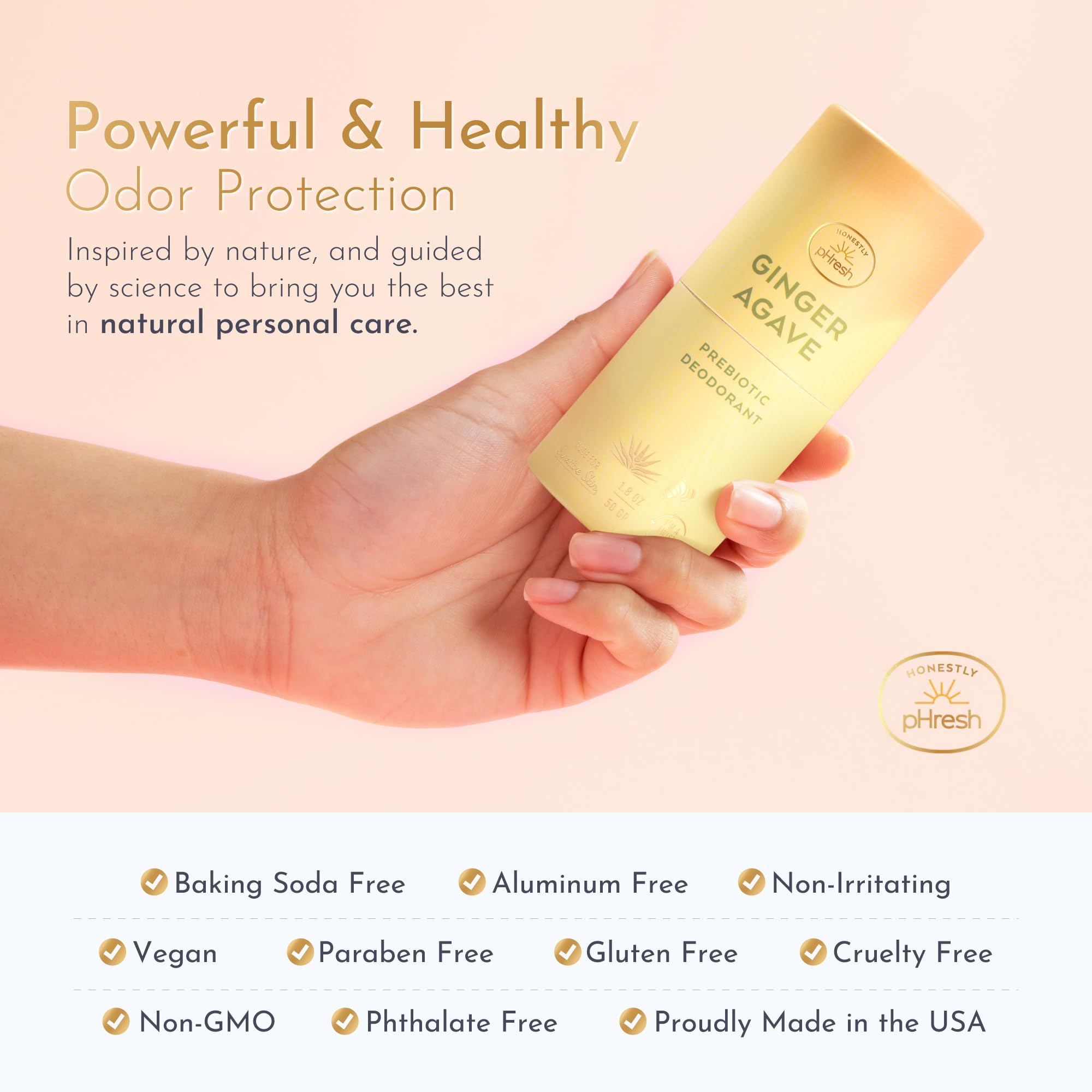 Honestly pHresh Ginger Agave glides on skin with a clear finish