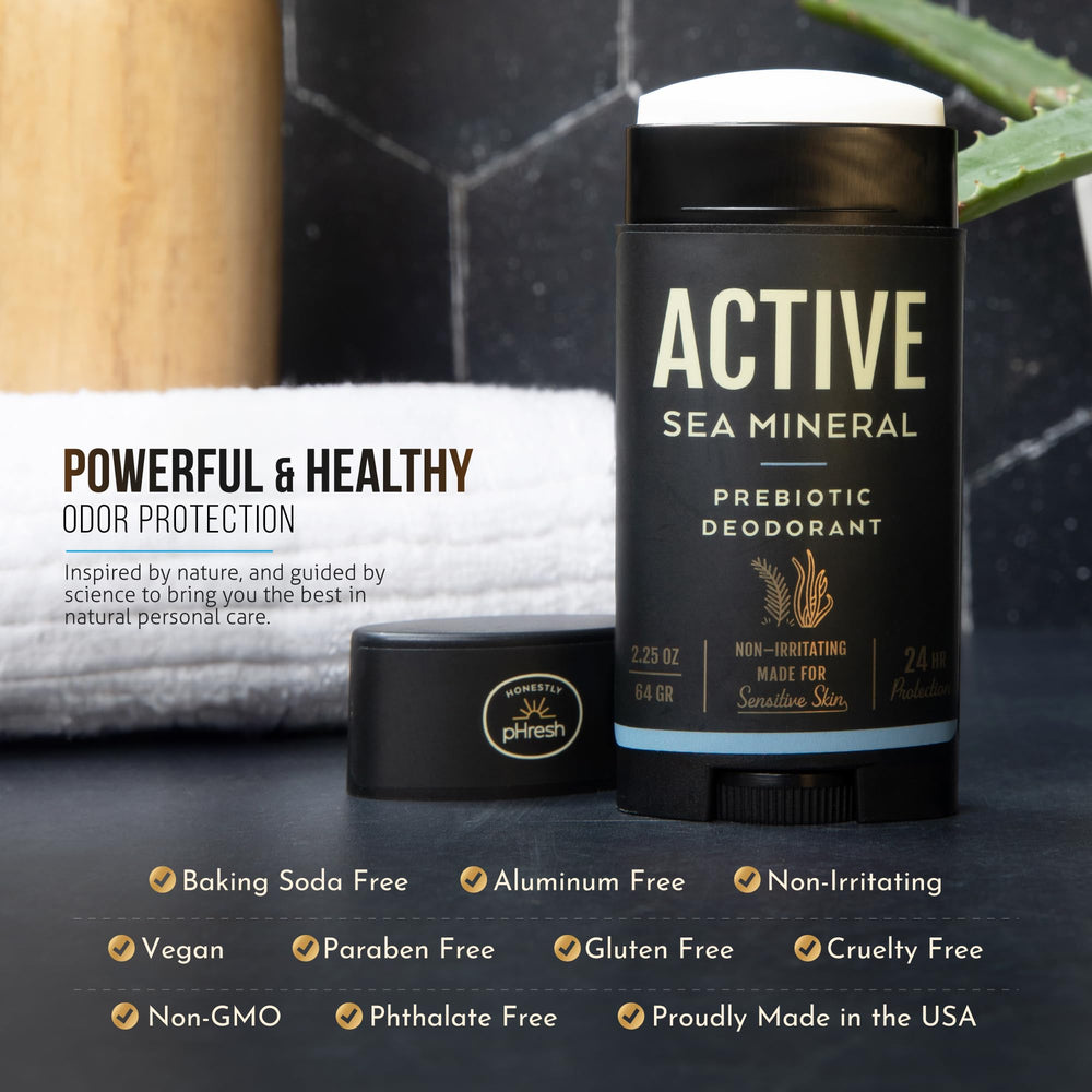 Honesty pHresh mineral-based ingredients and packaging illustrated for clarity