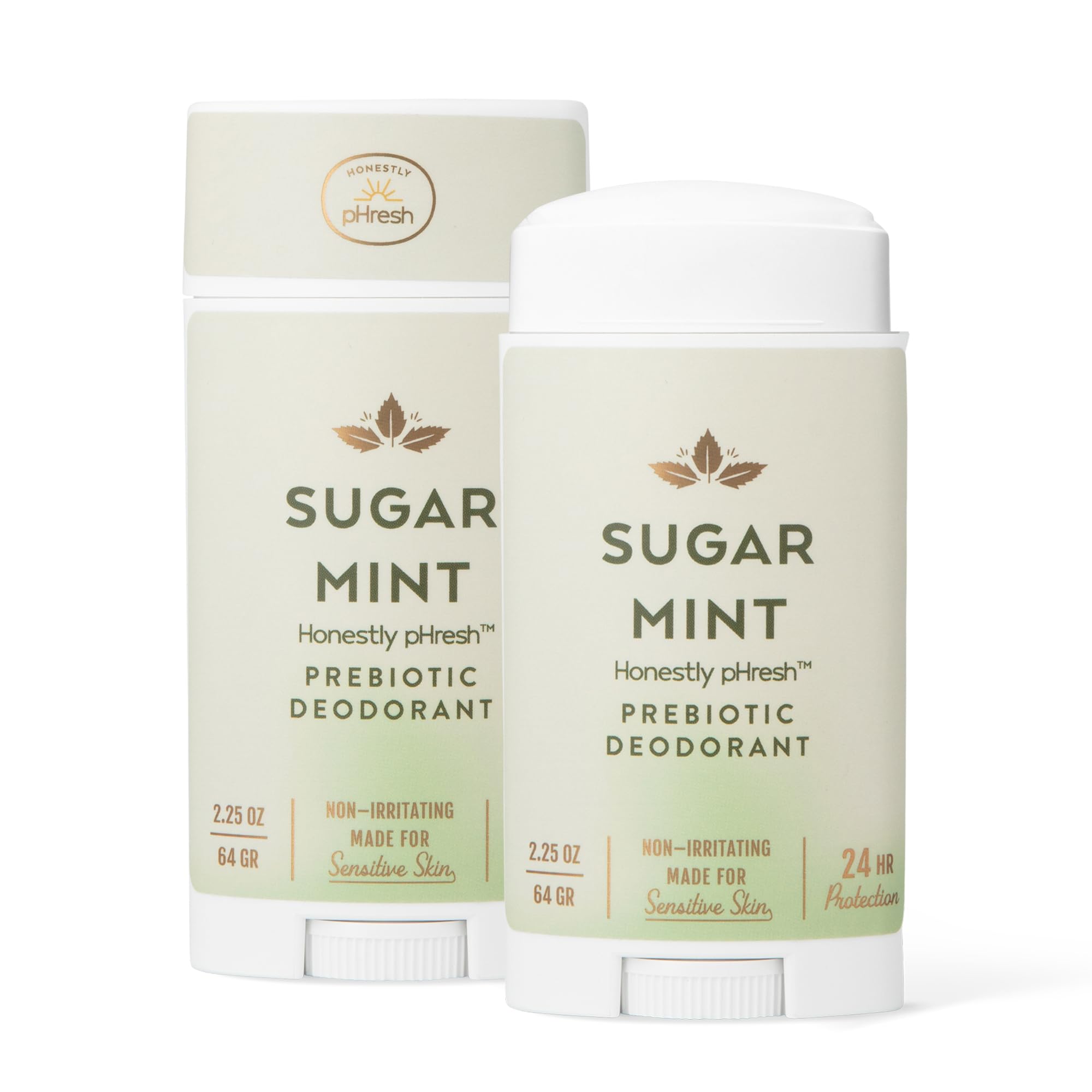 Honestly pHresh bottle with sugar mint deodorant showing aluminum-free freshness
