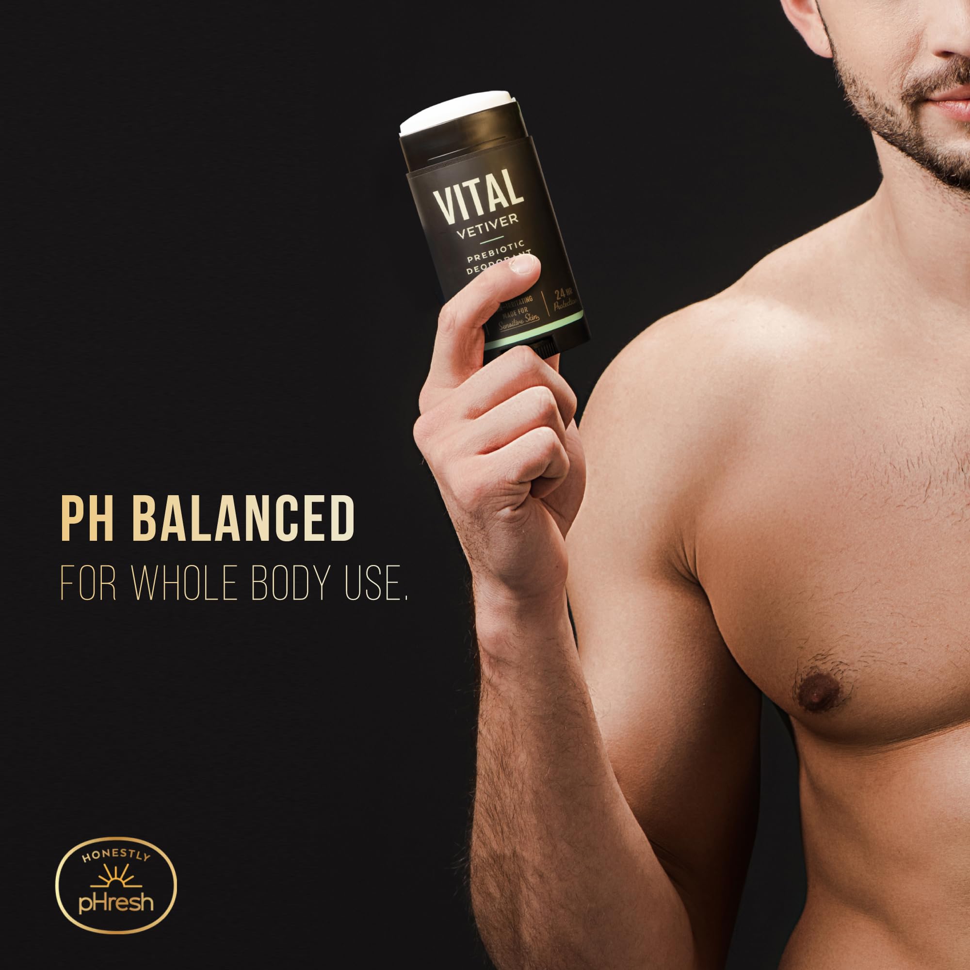 Honestly pHresh Vital Vetiver scent portrait evokes calm, clean daily freshness.