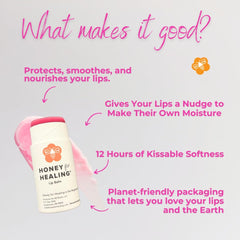 Honey for Healing Manuka Lip Balm 12+ hour moisture thanks to beeswax and UMF.