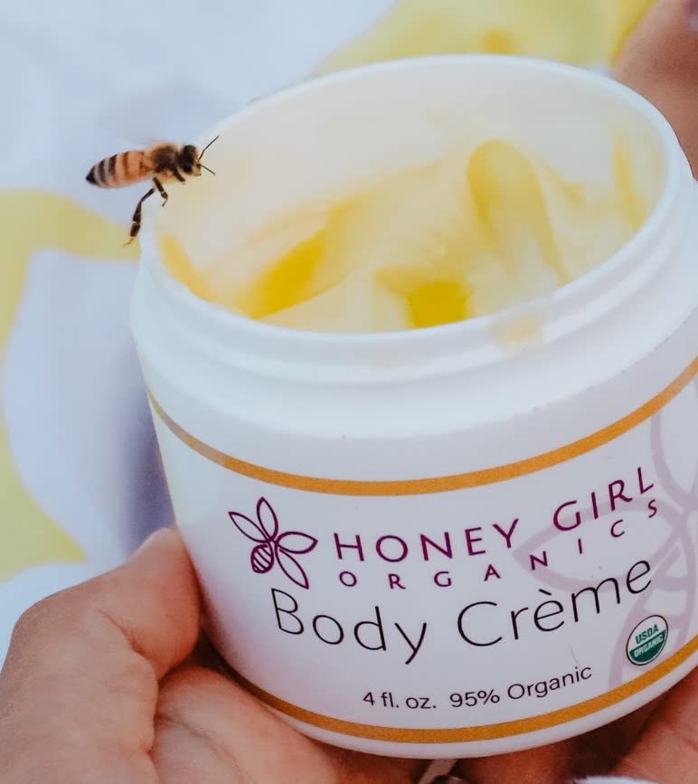 Honey Girl Organics Body Creme fragrance-free presentation suggests gentle daily care.