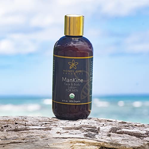 Honey Girl Organics ManKine label closeup showing certified organic ingredients.