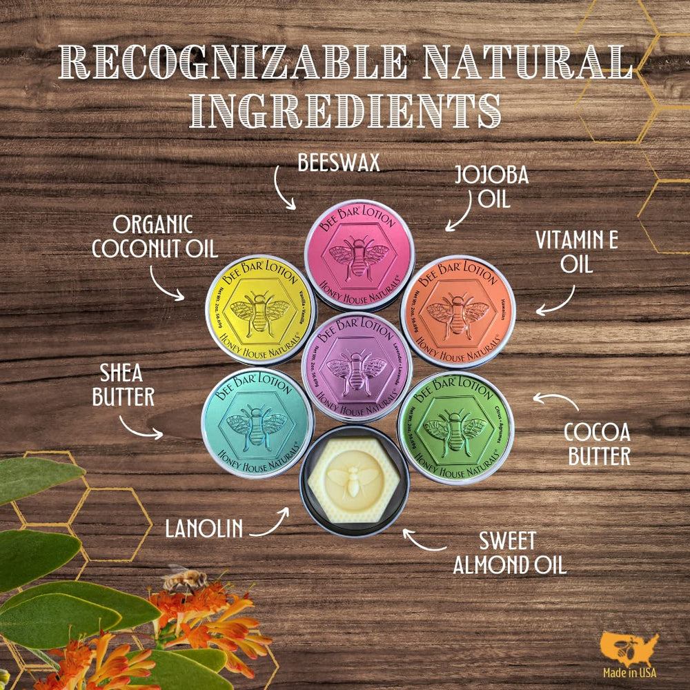 Honey House Naturals lotion bar applied on hands for a smooth feel